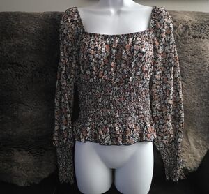 No Comment Floral Prairie Blouse Women's Size Large NWOT